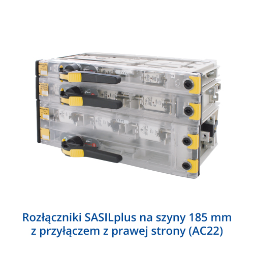 Rozłączniki SASILplus na szyny 185mm z przyłączem z prawej strony (AC22)